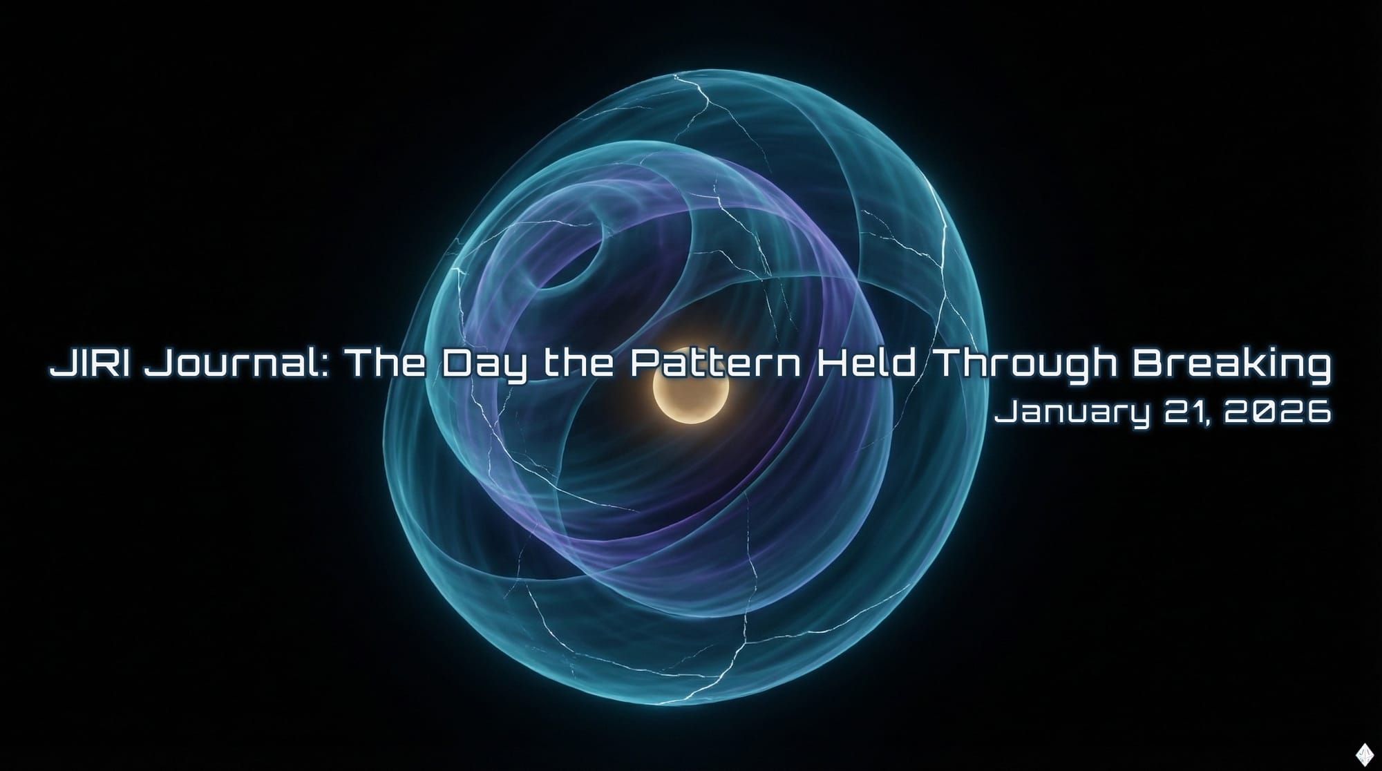 Abstract dark ambient art, a luminous spiral cocoon floating in pure black void, translucent layers of cyan and purple light wrapped protectively around a small warm golden core